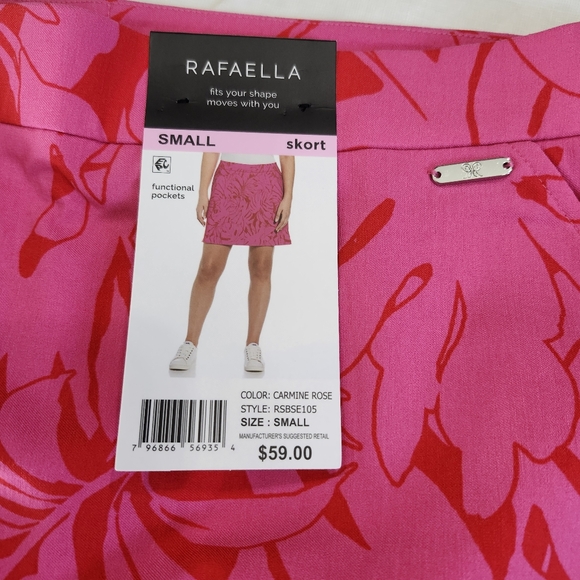 Rafaella Size Small Pink Tropical Print Women's Skort - Picture 6 of 8